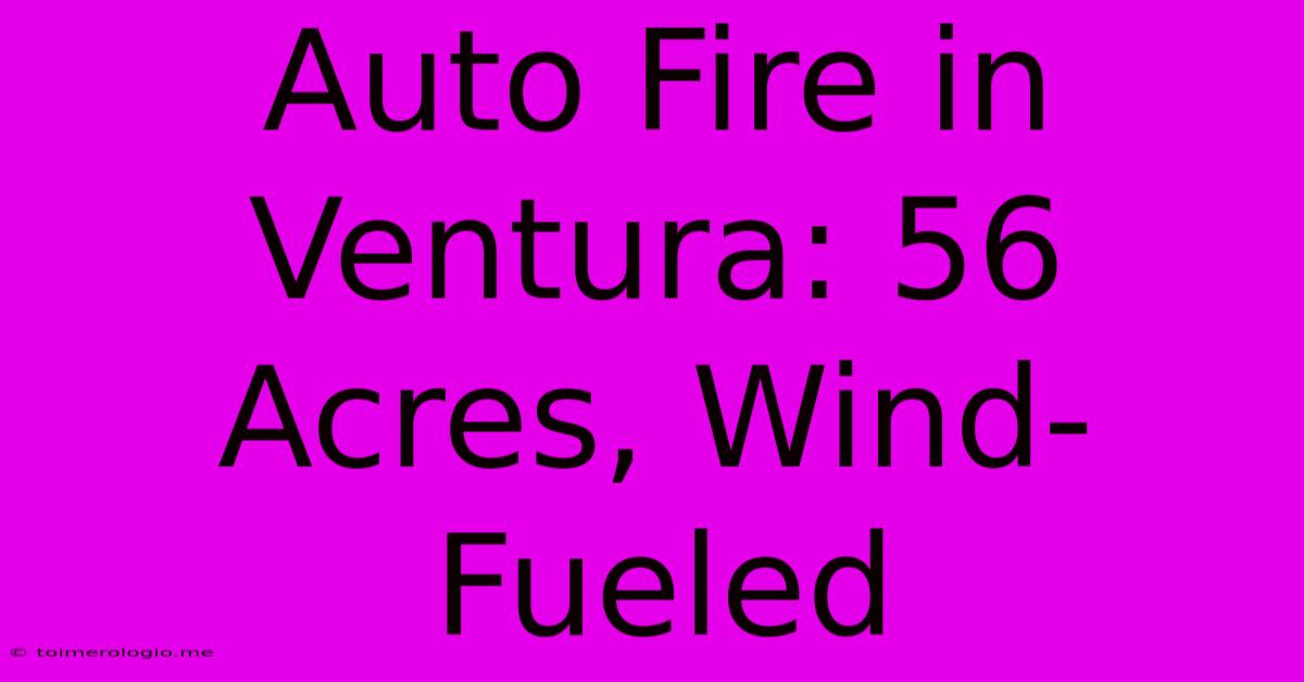 Auto Fire In Ventura: 56 Acres, Wind-Fueled