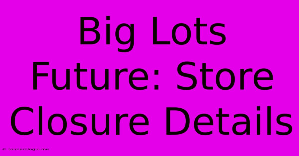 Big Lots Future: Store Closure Details