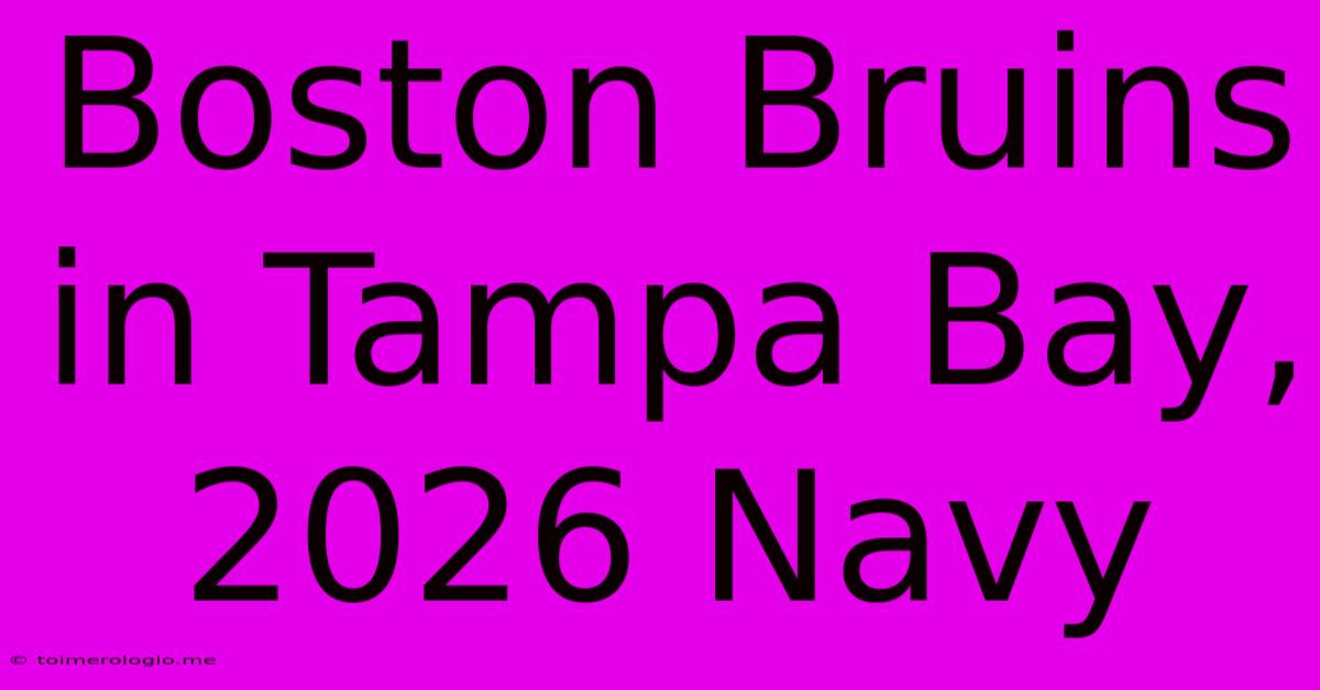 Boston Bruins In Tampa Bay, 2026 Navy