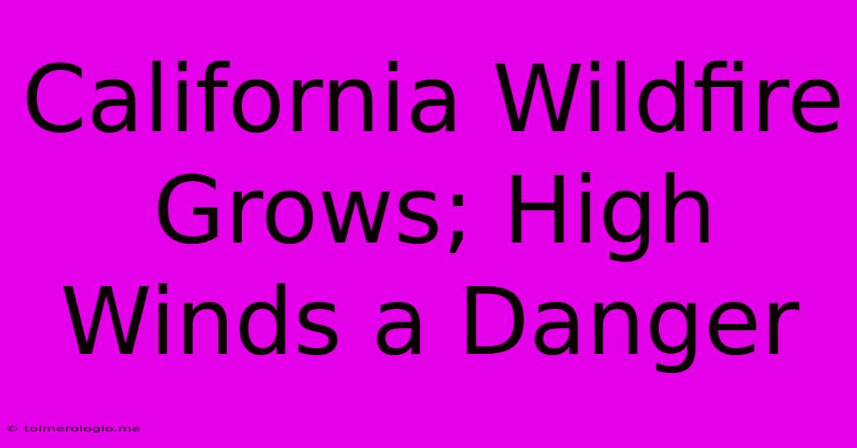 California Wildfire Grows; High Winds A Danger