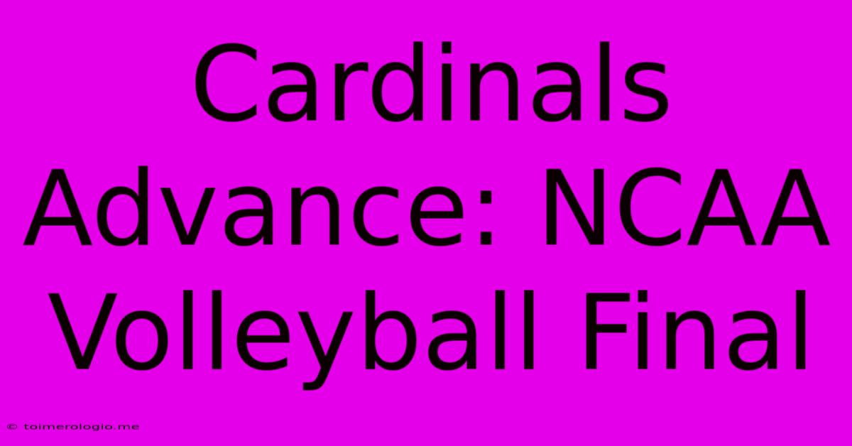 Cardinals Advance: NCAA Volleyball Final