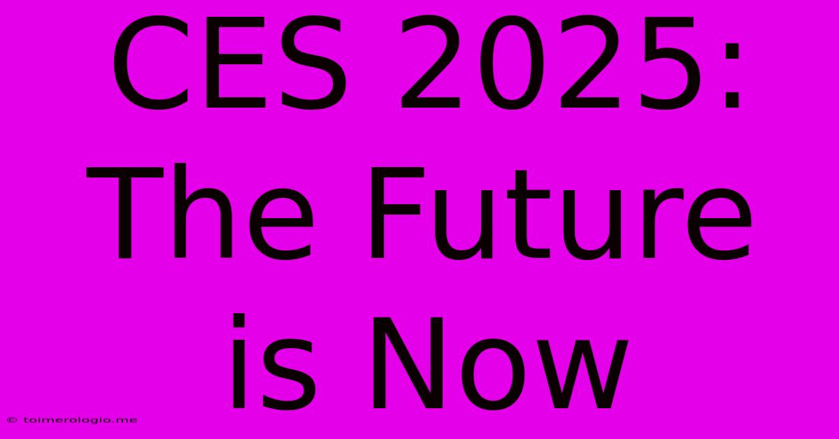 CES 2025:  The Future Is Now