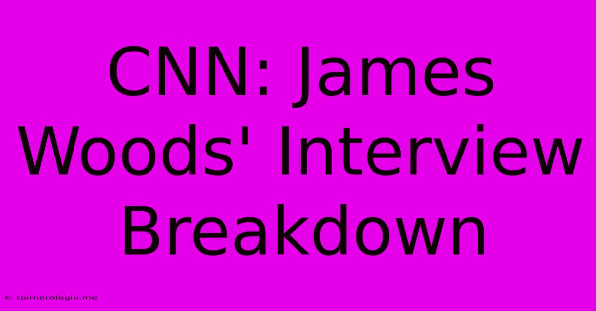 CNN: James Woods' Interview Breakdown