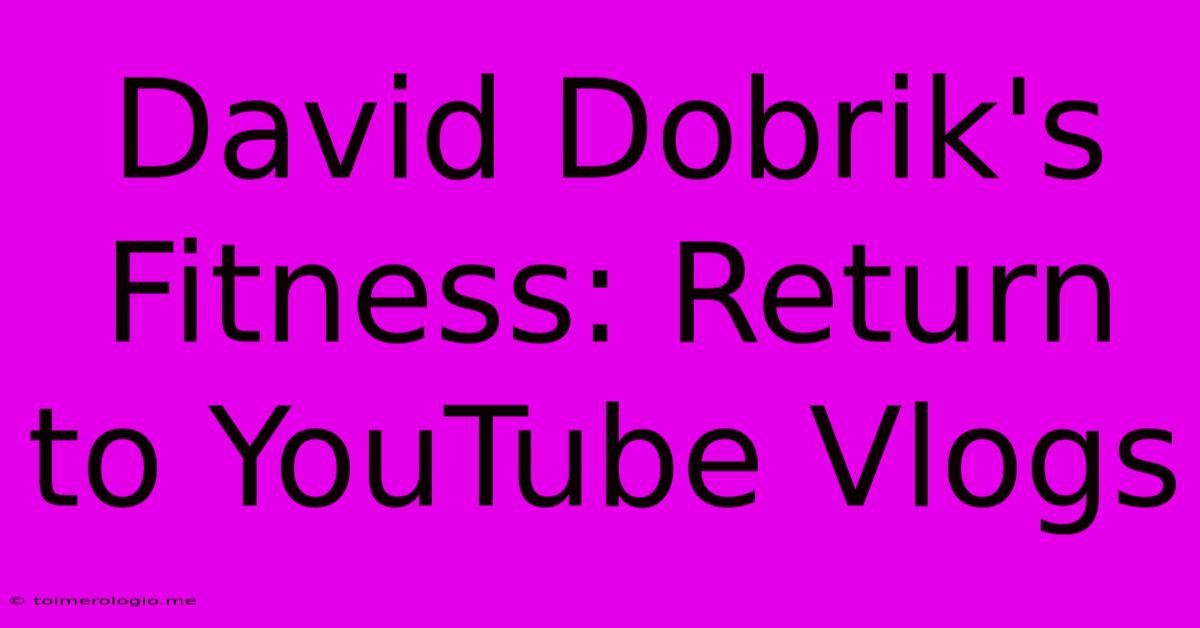 David Dobrik's Fitness: Return To YouTube Vlogs