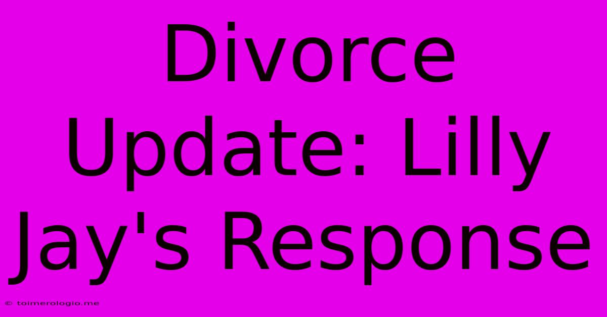 Divorce Update: Lilly Jay's Response