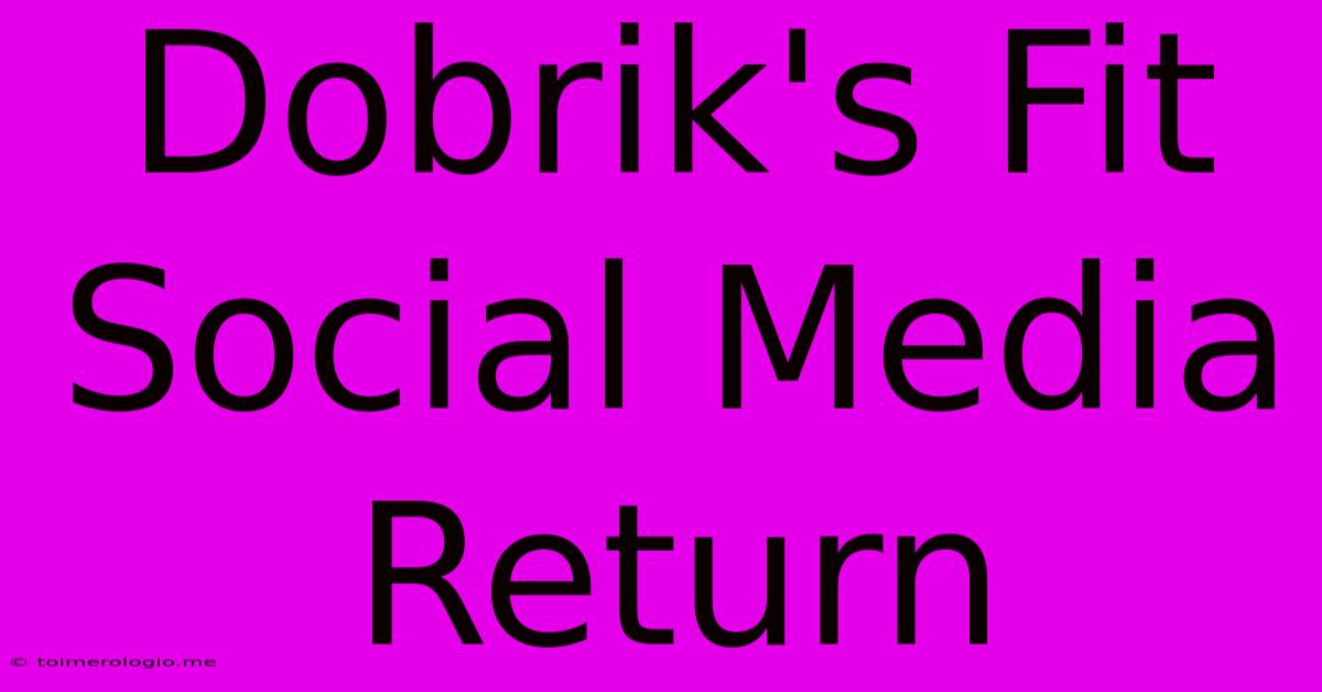 Dobrik's Fit Social Media Return