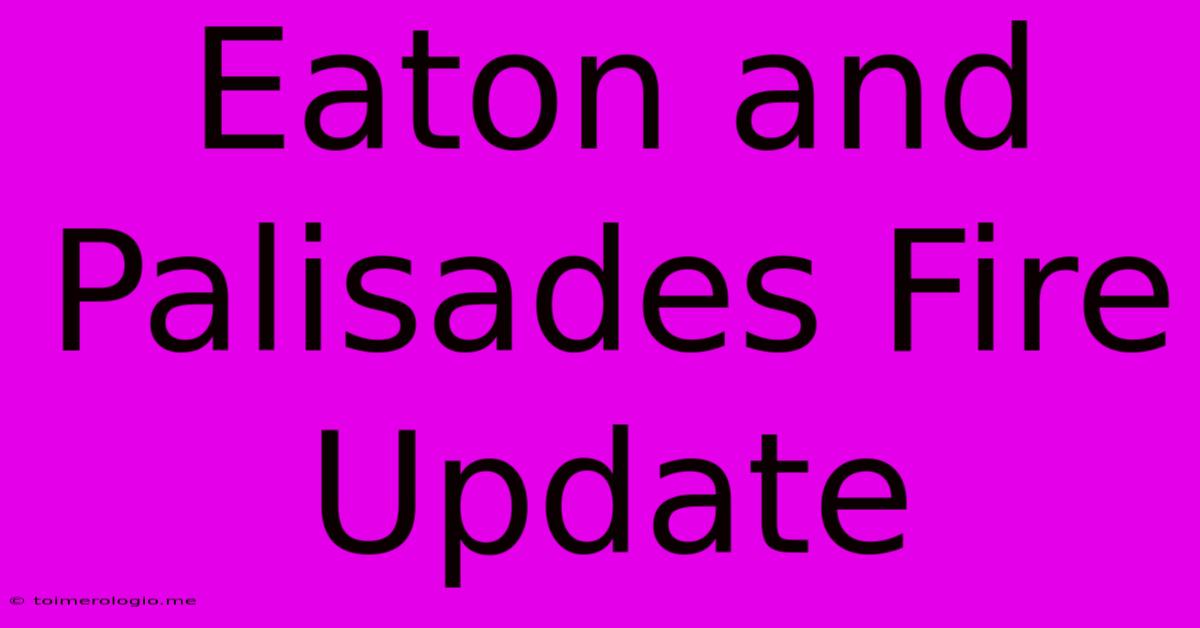 Eaton And Palisades Fire Update