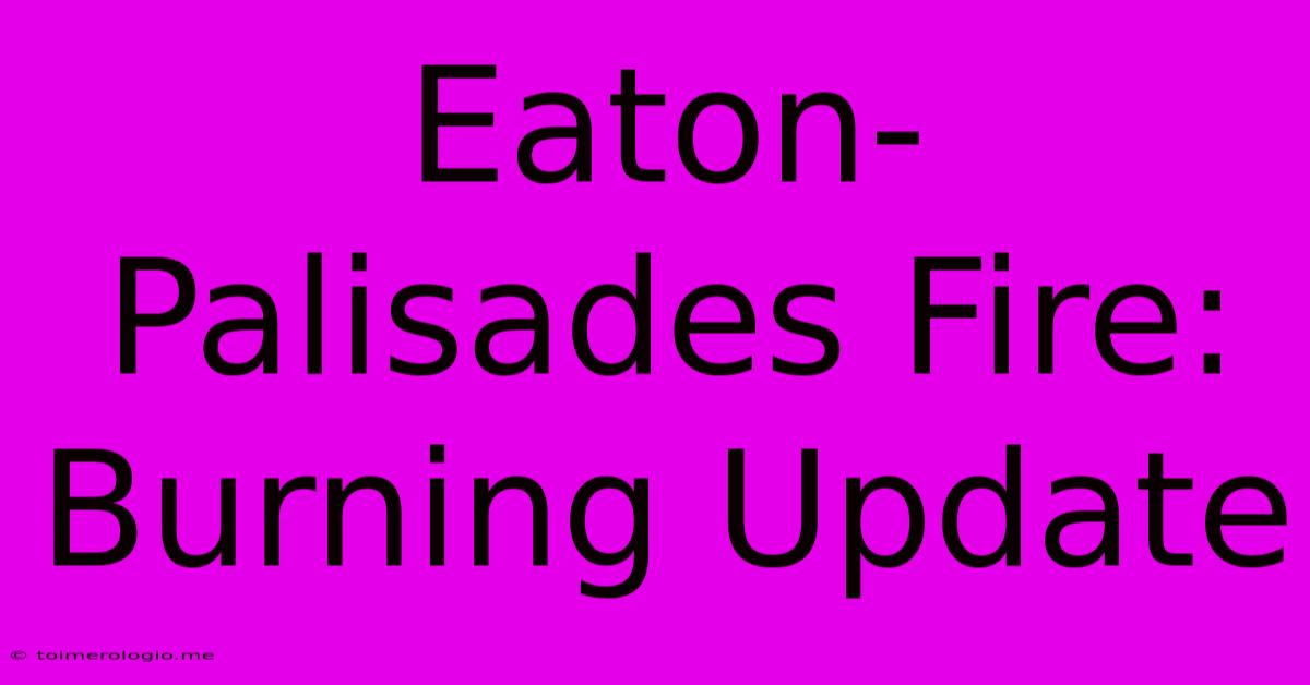 Eaton-Palisades Fire: Burning Update