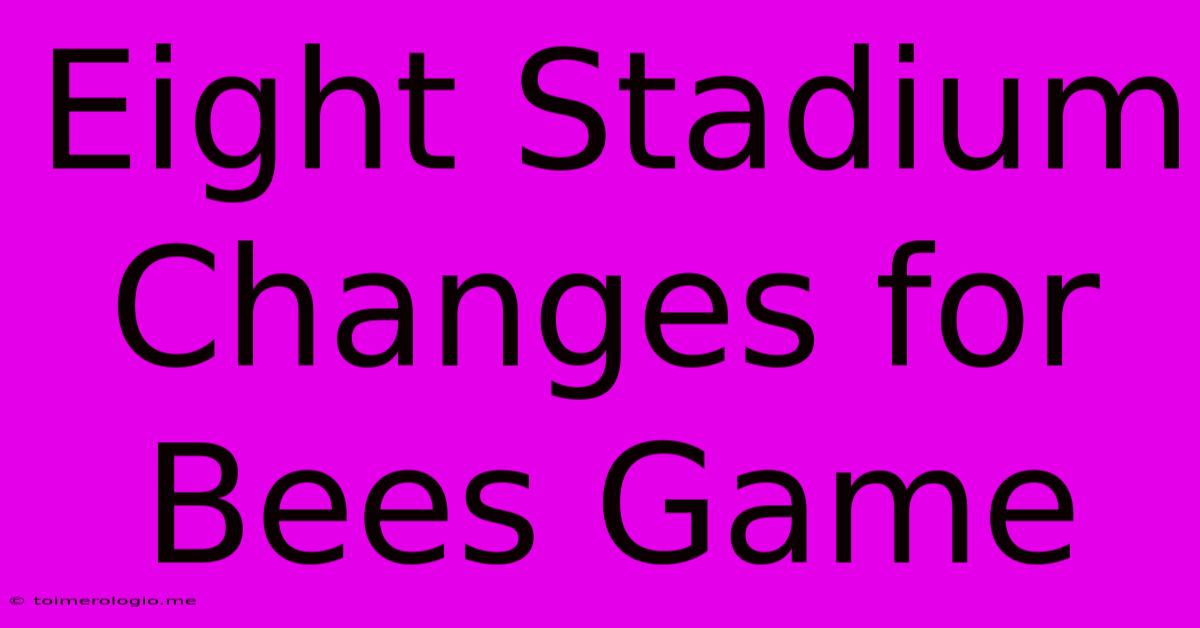 Eight Stadium Changes For Bees Game