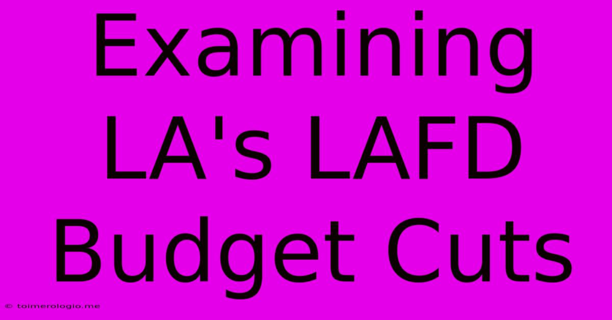 Examining LA's LAFD Budget Cuts