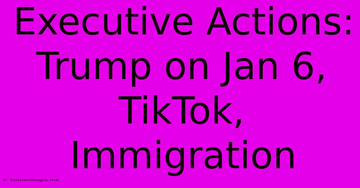 Executive Actions: Trump On Jan 6, TikTok, Immigration