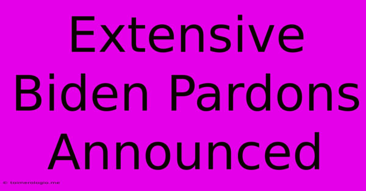 Extensive Biden Pardons Announced