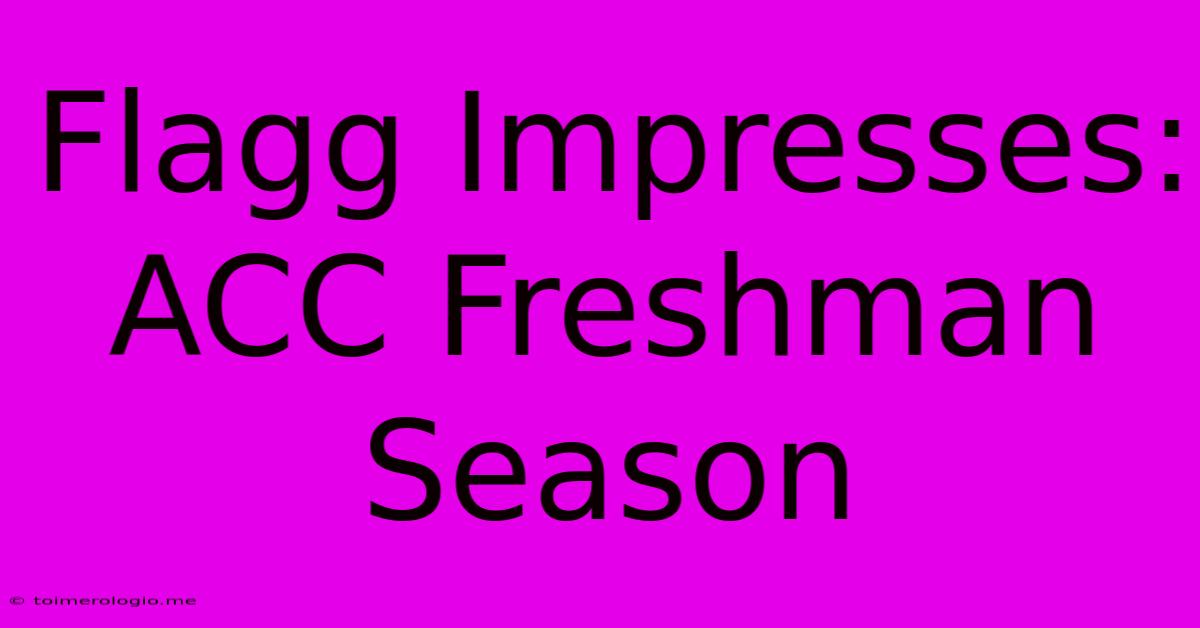 Flagg Impresses: ACC Freshman Season