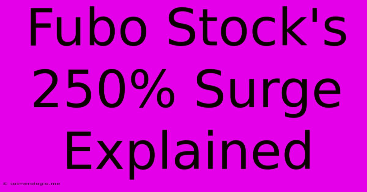 Fubo Stock's 250% Surge Explained