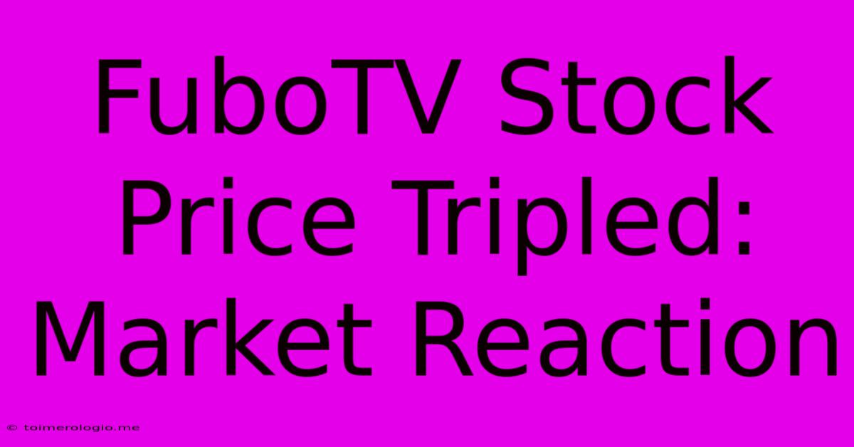 FuboTV Stock Price Tripled: Market Reaction