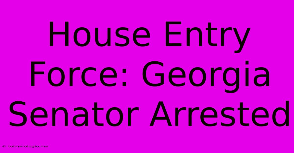 House Entry Force: Georgia Senator Arrested