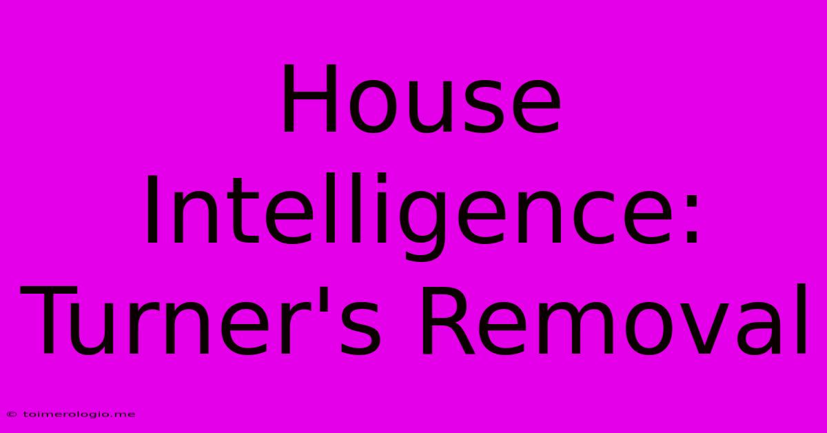 House Intelligence:  Turner's Removal