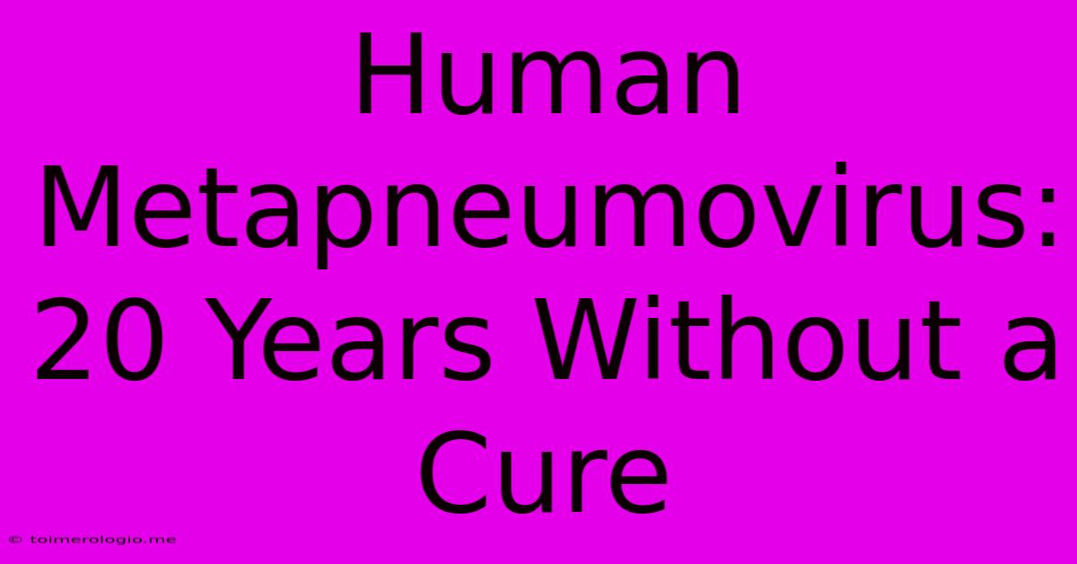 Human Metapneumovirus: 20 Years Without A Cure