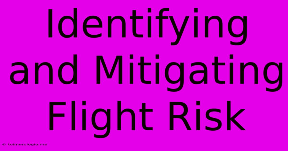 Identifying And Mitigating Flight Risk