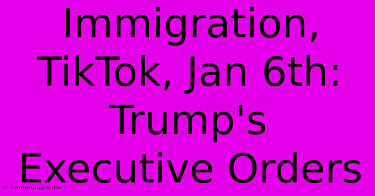 Immigration, TikTok, Jan 6th: Trump's Executive Orders