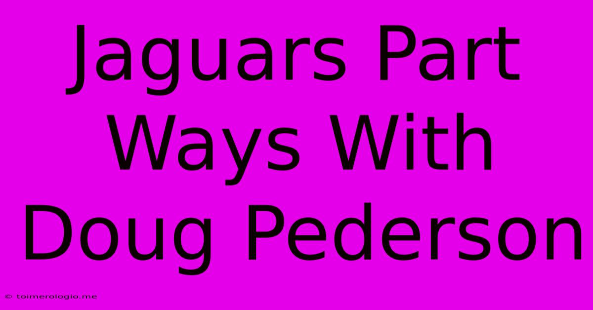 Jaguars Part Ways With Doug Pederson