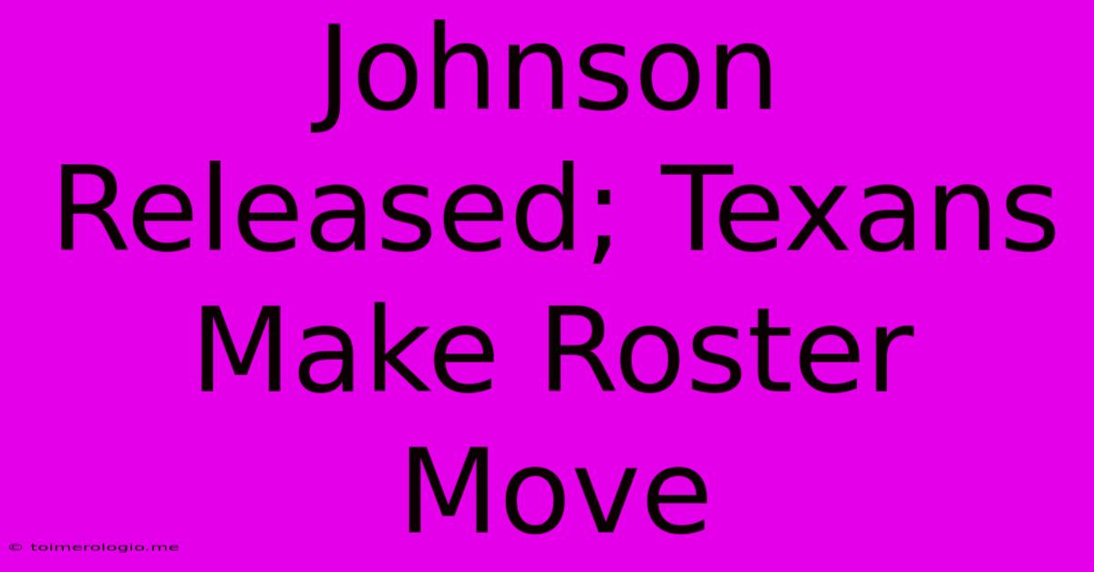 Johnson Released; Texans Make Roster Move