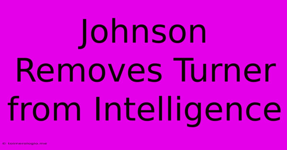 Johnson Removes Turner From Intelligence