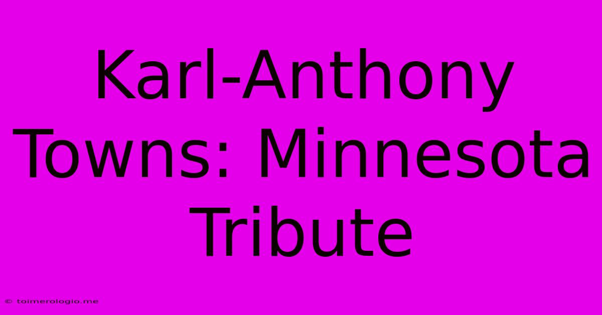 Karl-Anthony Towns: Minnesota Tribute