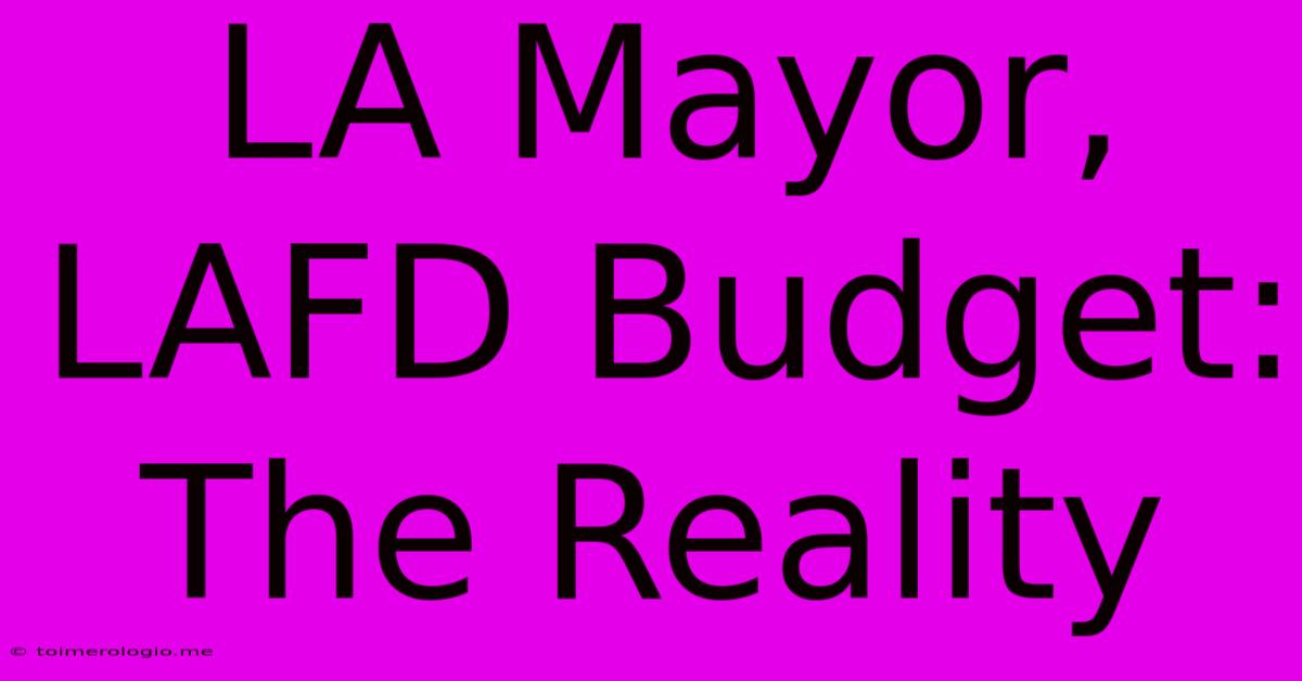 LA Mayor, LAFD Budget: The Reality