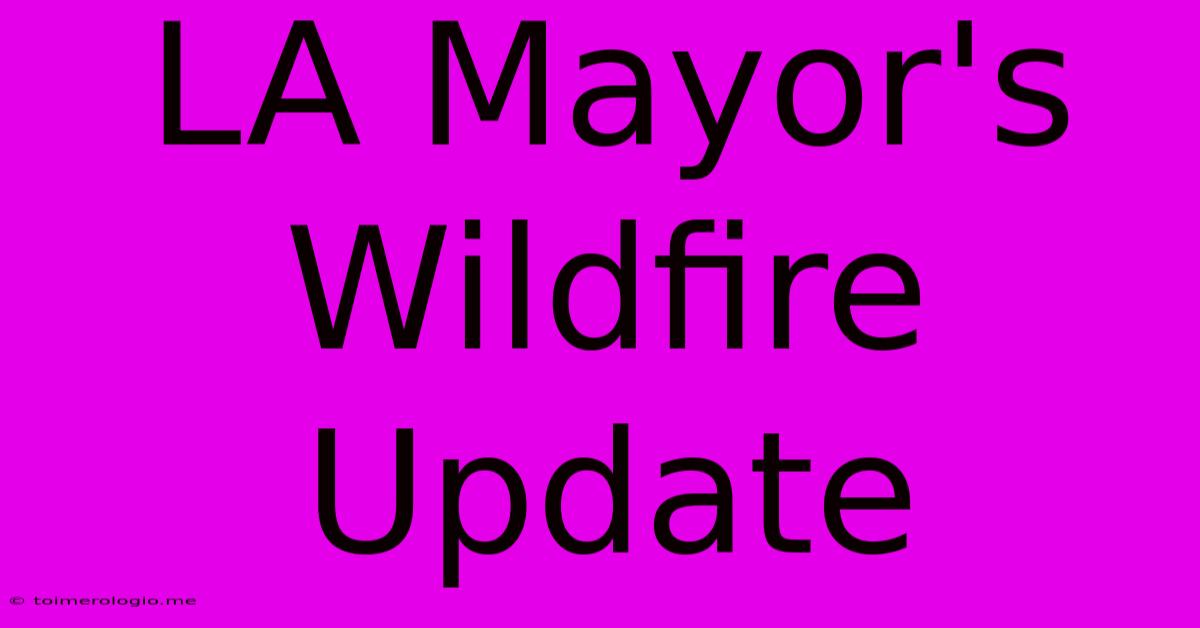 LA Mayor's Wildfire Update