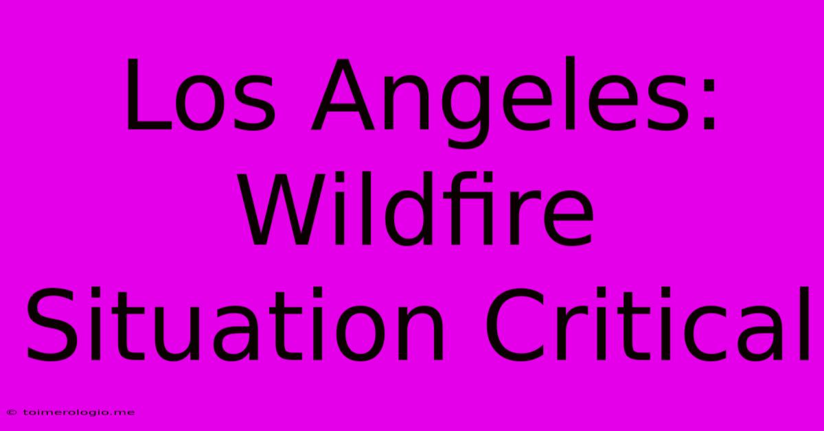 Los Angeles: Wildfire Situation Critical