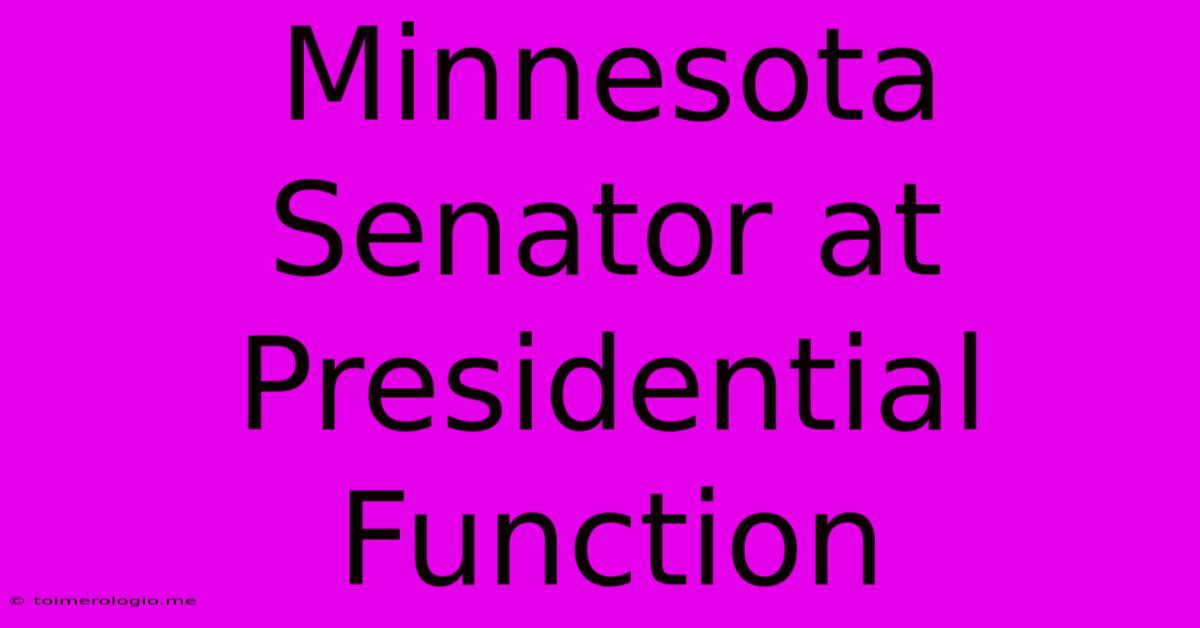 Minnesota Senator At Presidential Function