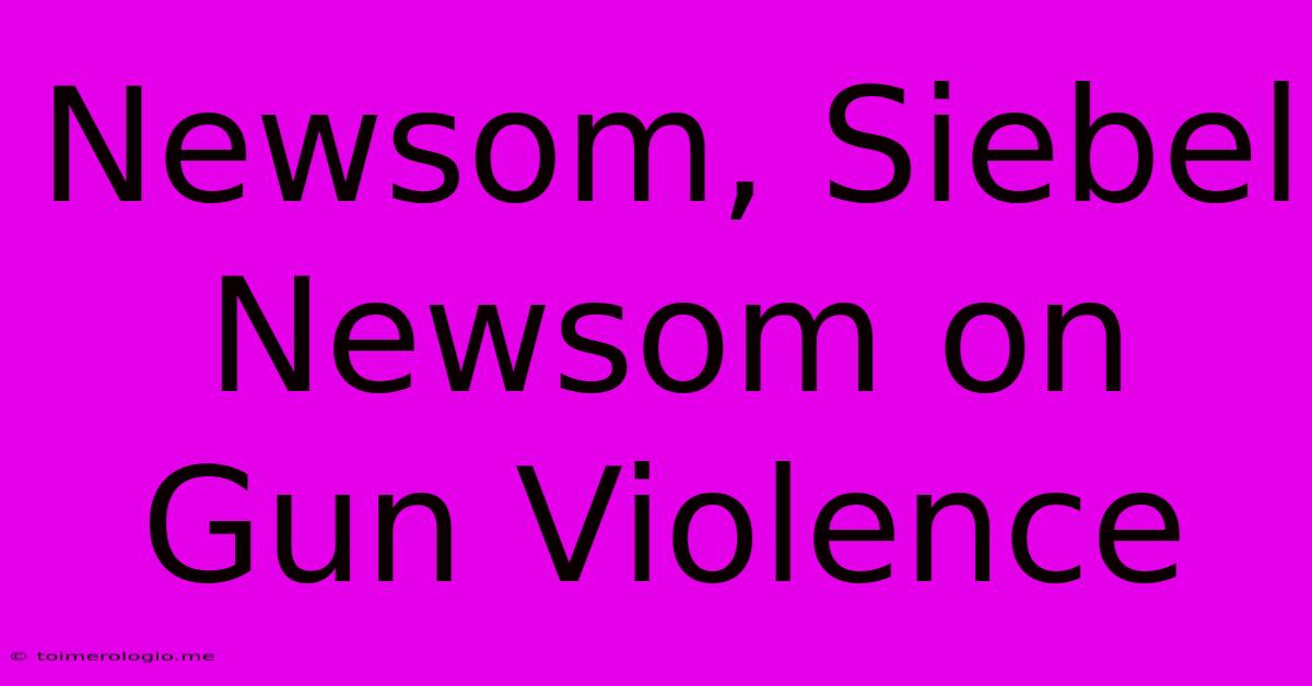 Newsom, Siebel Newsom On Gun Violence