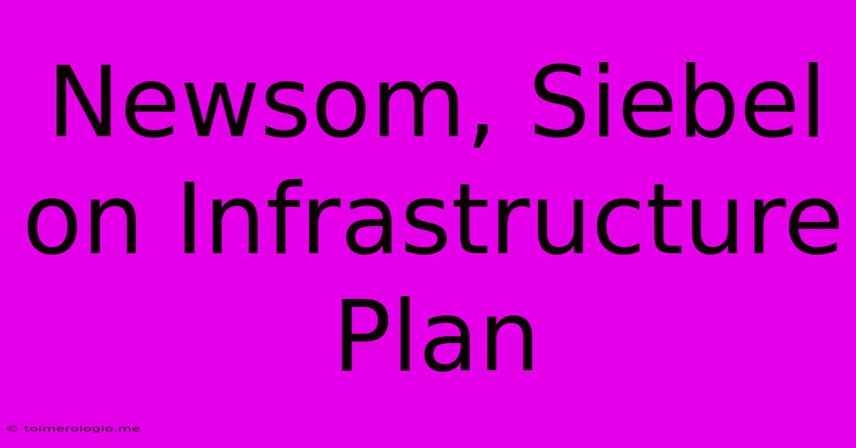 Newsom, Siebel On Infrastructure Plan