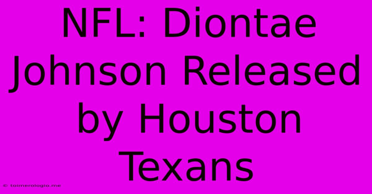 NFL: Diontae Johnson Released By Houston Texans