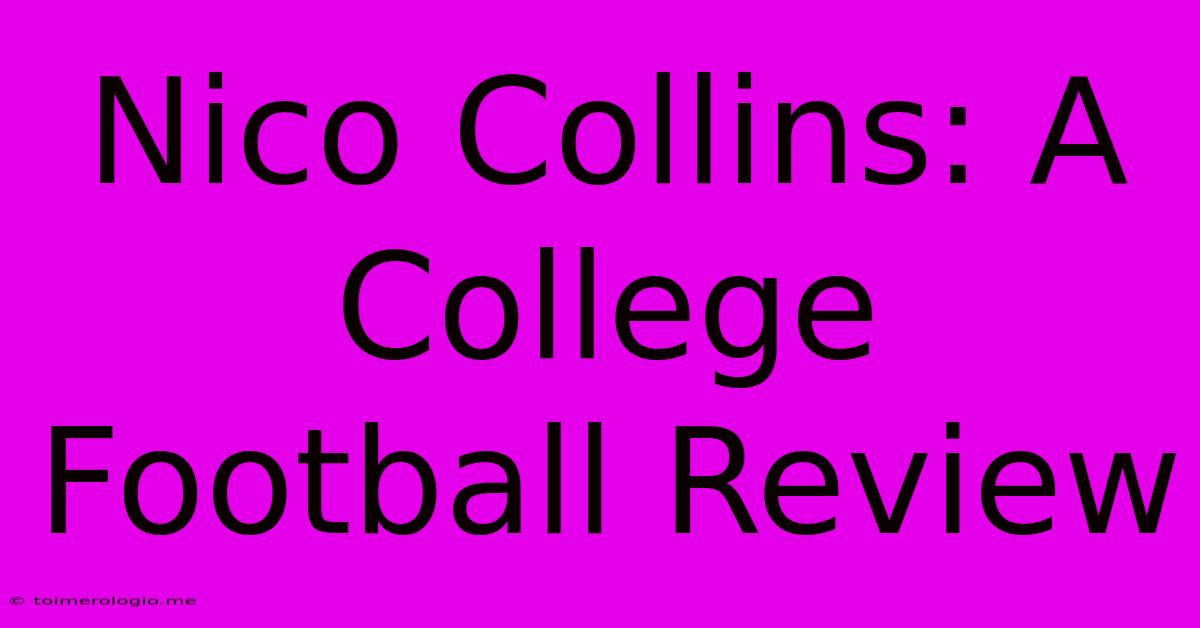 Nico Collins: A College Football Review