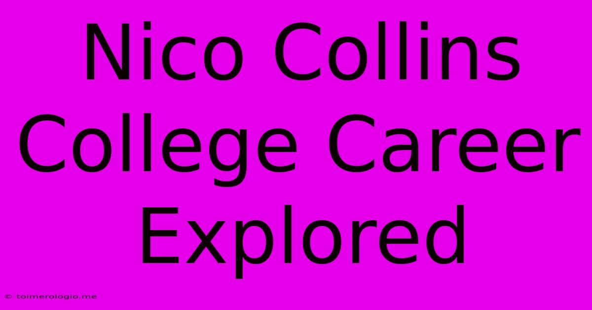 Nico Collins College Career Explored