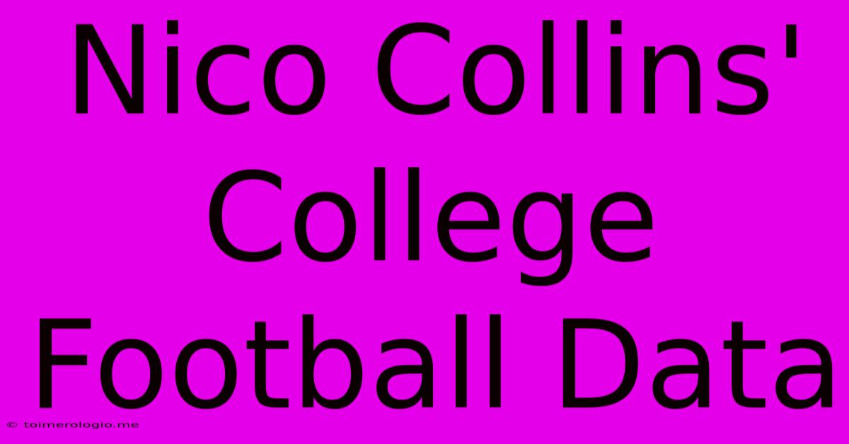 Nico Collins' College Football Data