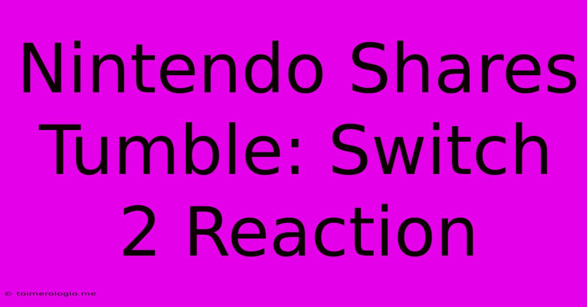 Nintendo Shares Tumble: Switch 2 Reaction