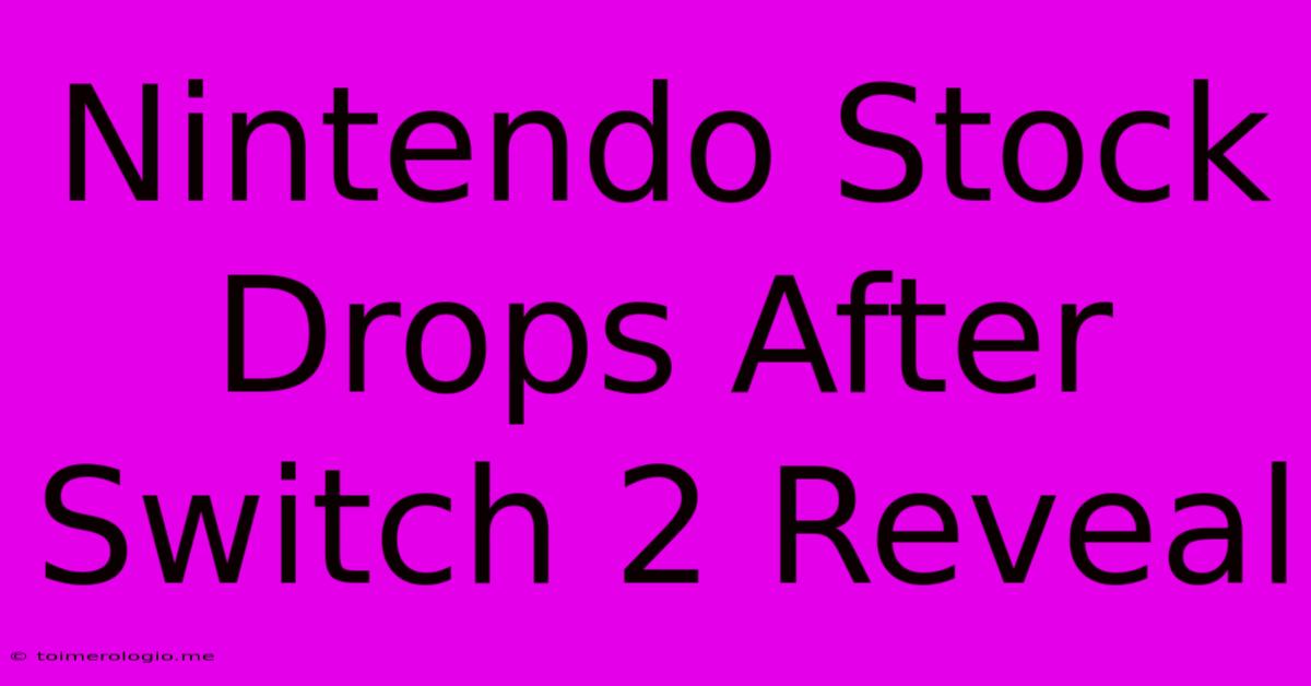 Nintendo Stock Drops After Switch 2 Reveal