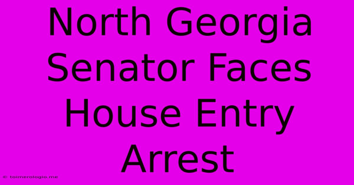 North Georgia Senator Faces House Entry Arrest