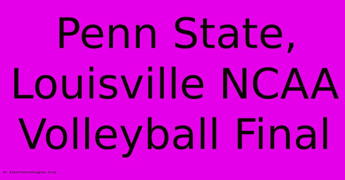 Penn State, Louisville NCAA Volleyball Final