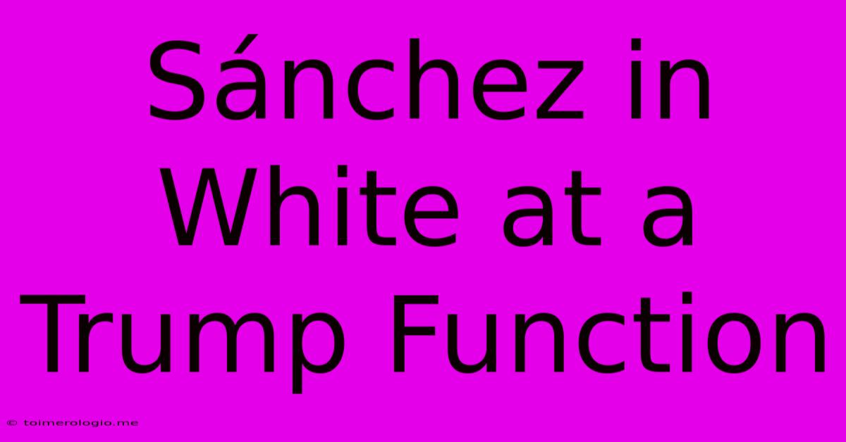 Sánchez In White At A Trump Function