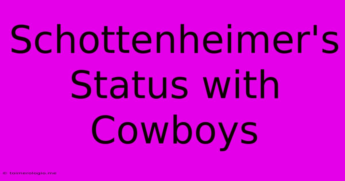 Schottenheimer's Status With Cowboys