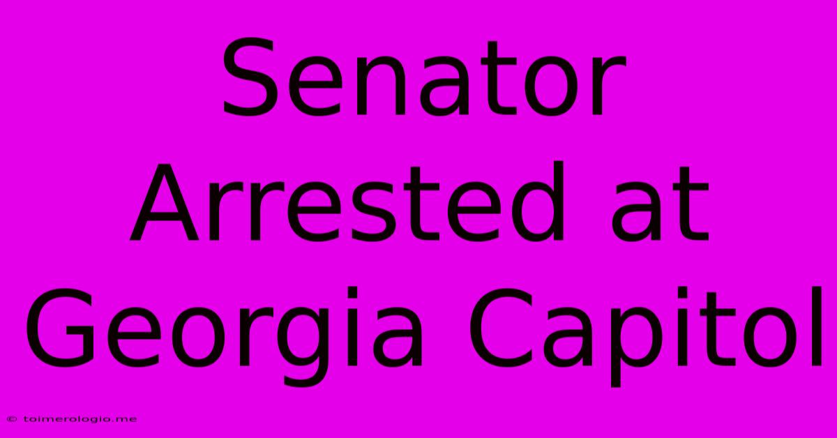 Senator Arrested At Georgia Capitol