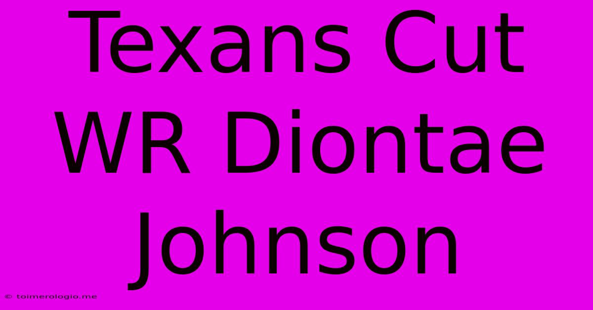 Texans Cut WR Diontae Johnson