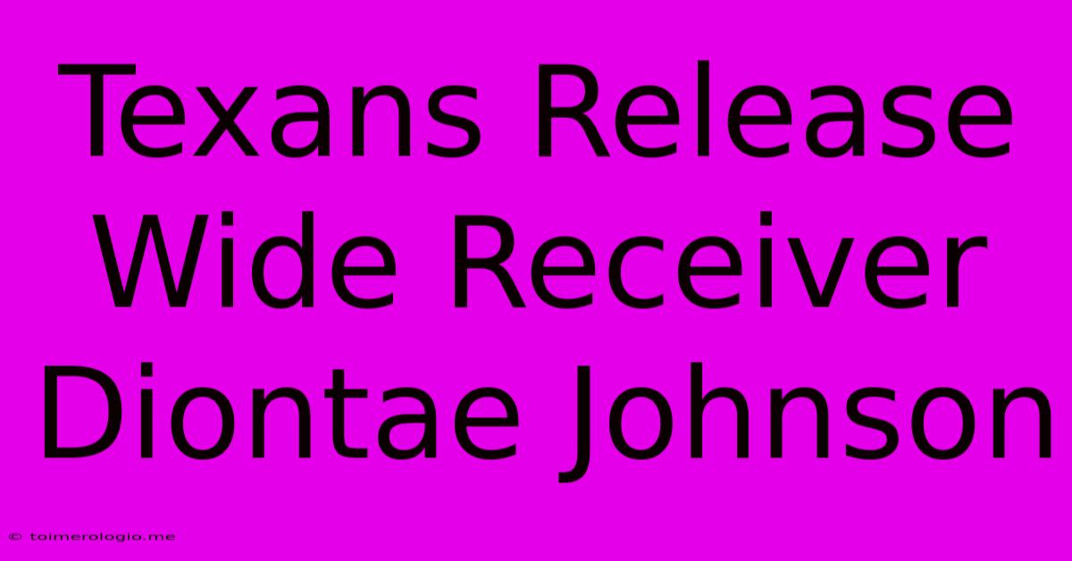 Texans Release Wide Receiver Diontae Johnson