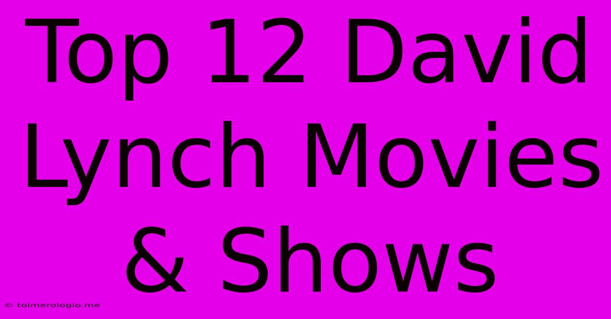 Top 12 David Lynch Movies & Shows