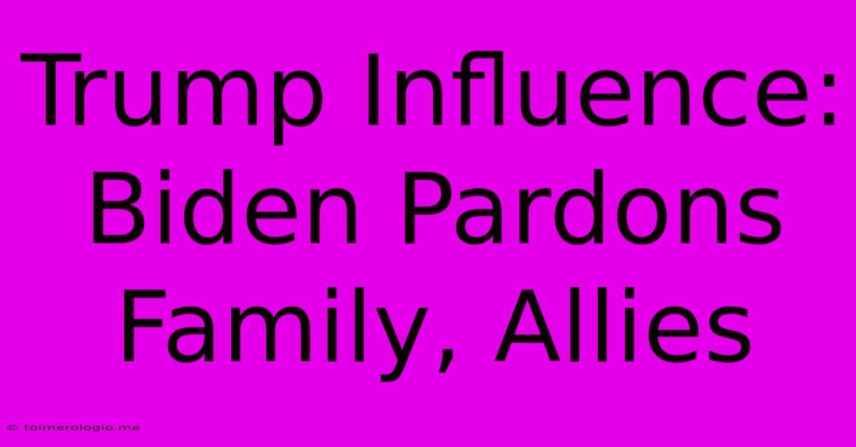 Trump Influence: Biden Pardons Family, Allies