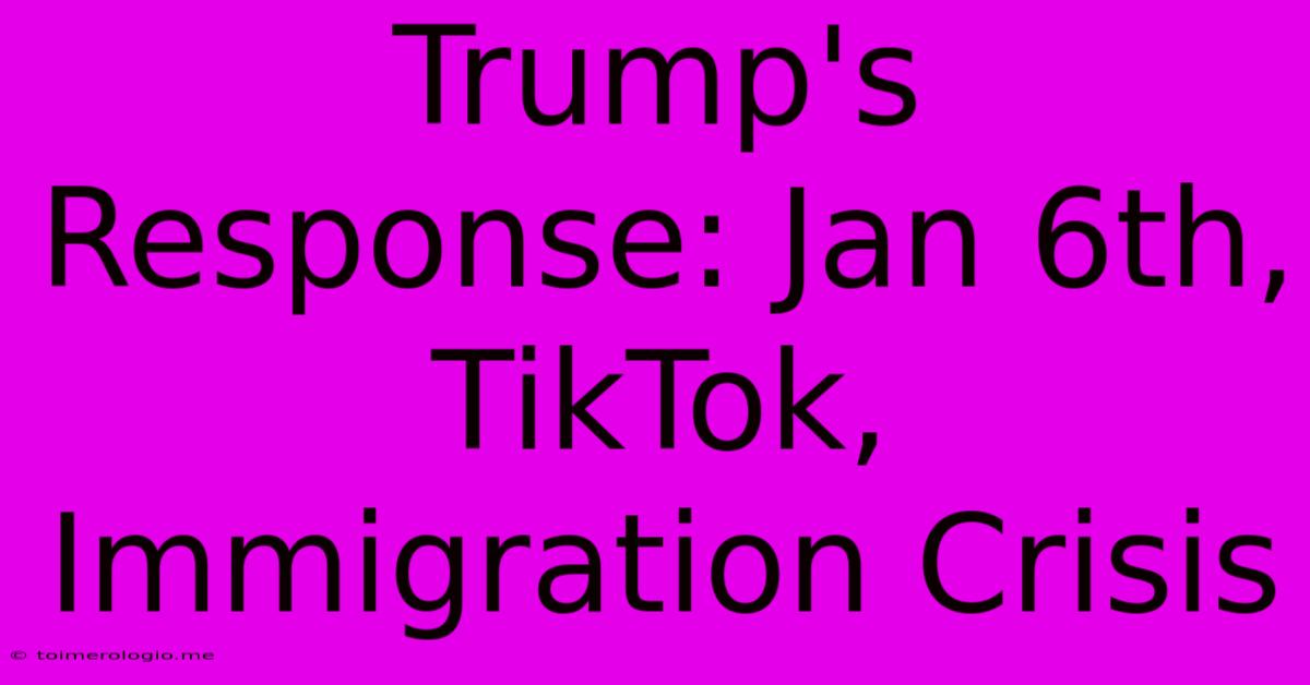 Trump's Response: Jan 6th, TikTok, Immigration Crisis